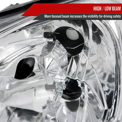 1993-1997 Honda Del Sol Crystal Headlights w/ Amber Reflector (Chrome Housing/Clear Lens)