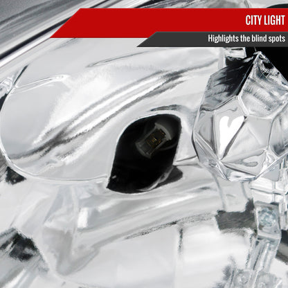1993-1997 Honda Del Sol Crystal Headlights w/ Amber Reflector (Chrome Housing/Clear Lens)