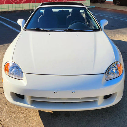 1993-1997 Honda Del Sol Crystal Headlights w/ Amber Reflector (Chrome Housing/Clear Lens)