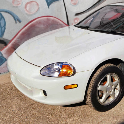 1993-1997 Honda Del Sol Crystal Headlights w/ Amber Reflector (Chrome Housing/Clear Lens)