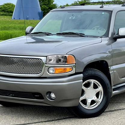 1999-2006 GMC Sierra/Yukonk/Yukon XL Crystal Headlights w/ Amber Reflector (Chrome Housing/Clear Lens)