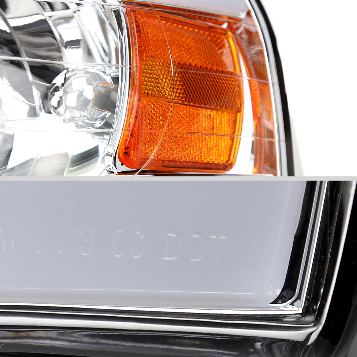 2002-2005 Dodge RAM 1500 /2003-2005 Dodge RAM 2500/3500 LED Tube Factory Style Headlights (Chrome Housing/Clear Lens)