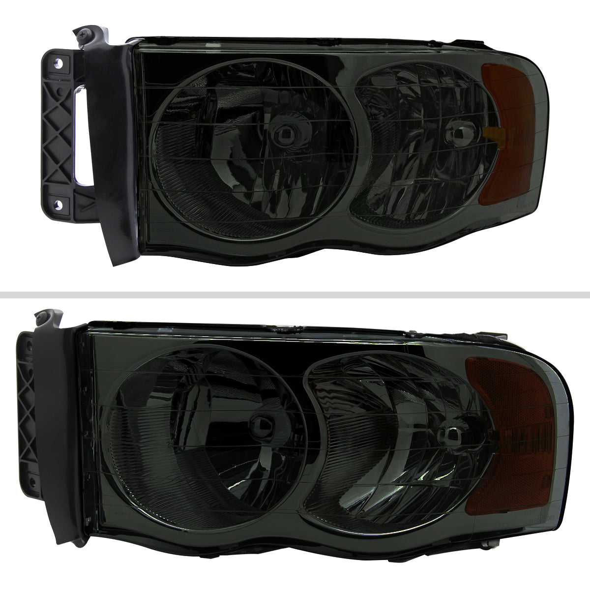 2002-2005 Dodge RAM 1500/ 2003-2005 RAM 2500 3500 Factory Style Headlights (Chrome Housing/Smoked Lens)