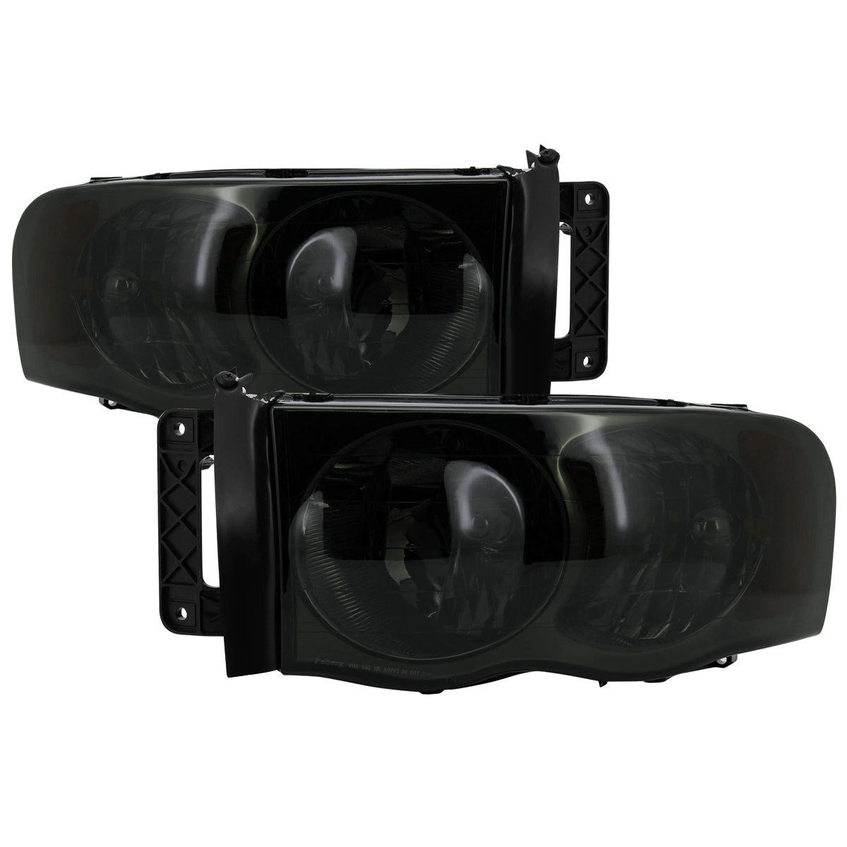 2002-2005 Dodge RAM 1500/ 2003-2005 RAM 2500 3500 Factory Style Headlights (Chrome Housing/Smoked Lens)