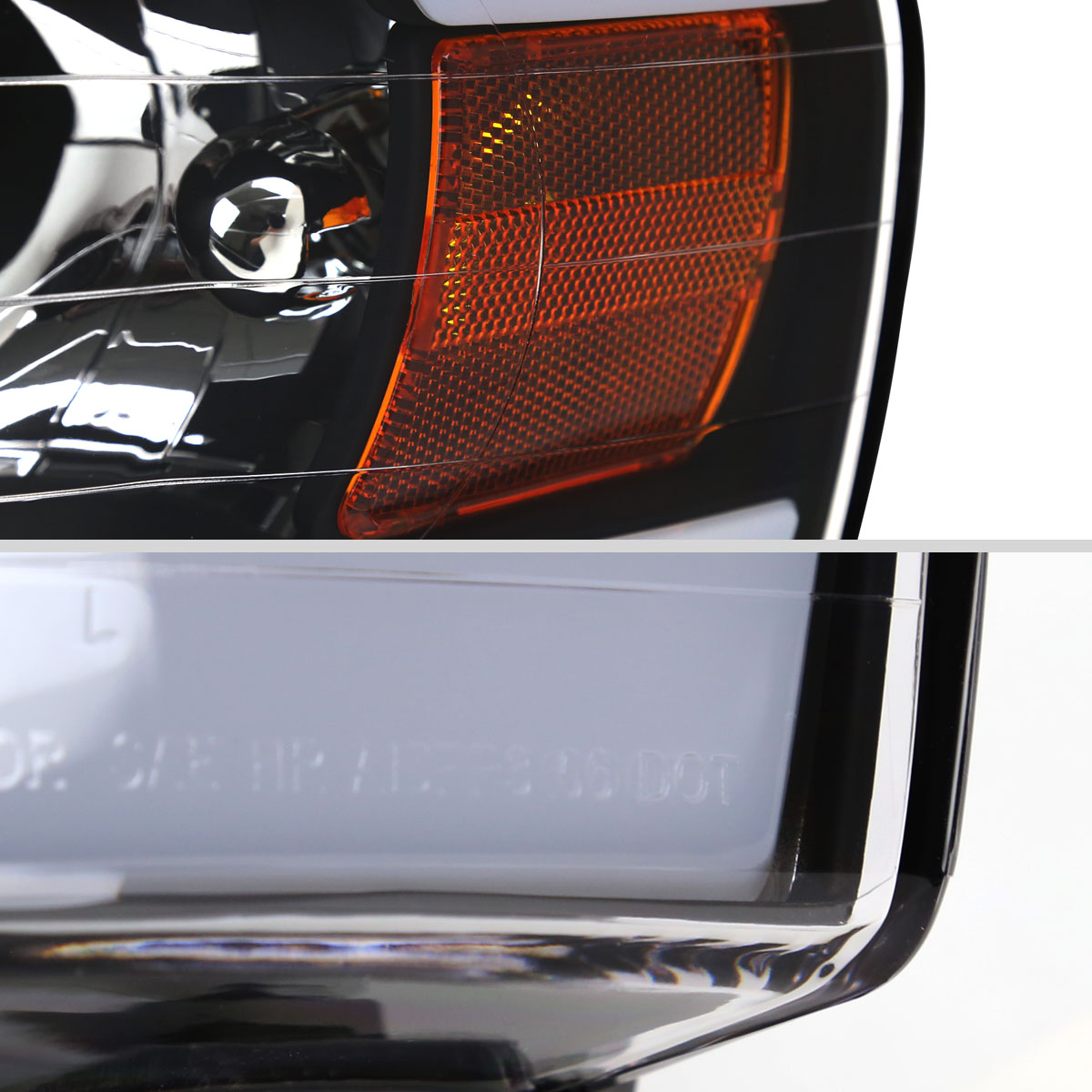 2002-2005 Dodge RAM 1500/2003-2005 Dodge RAM 2500/3500 LED Tube Factory Style Headlights (Matte Black Housing)/Clear Lens)