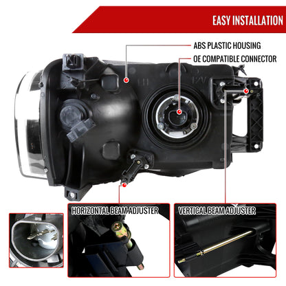 2002-2005 Dodge RAM 1500/ 2003-2005 RAM 2500 3500 Factory Style Headlights (Matte Black Housing/Clear Lens)