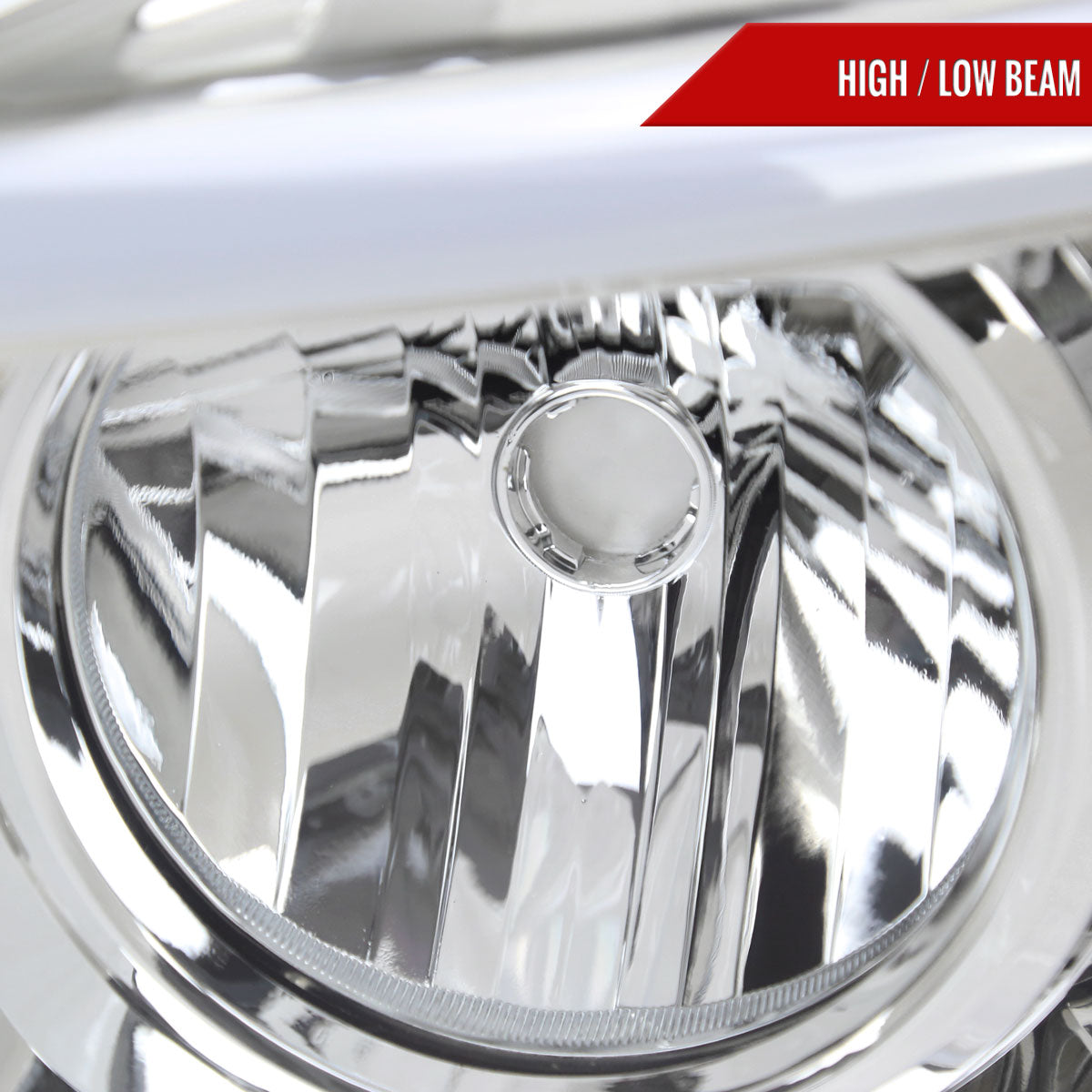 2006-2008 Dodge Ram 1500/ 2006-2009 Ram 2500 3500 LED Tube Factory Style Headlights with Amber Reflector (Chrome Housing/Clear Lens)