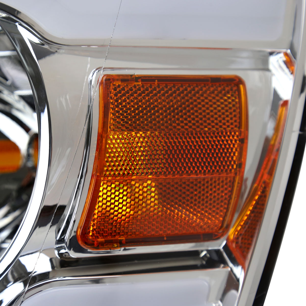2006-2008 Dodge Ram 1500/ 2006-2009 Ram 2500 3500 LED Tube Factory Style Headlights with Amber Reflector (Chrome Housing/Clear Lens)