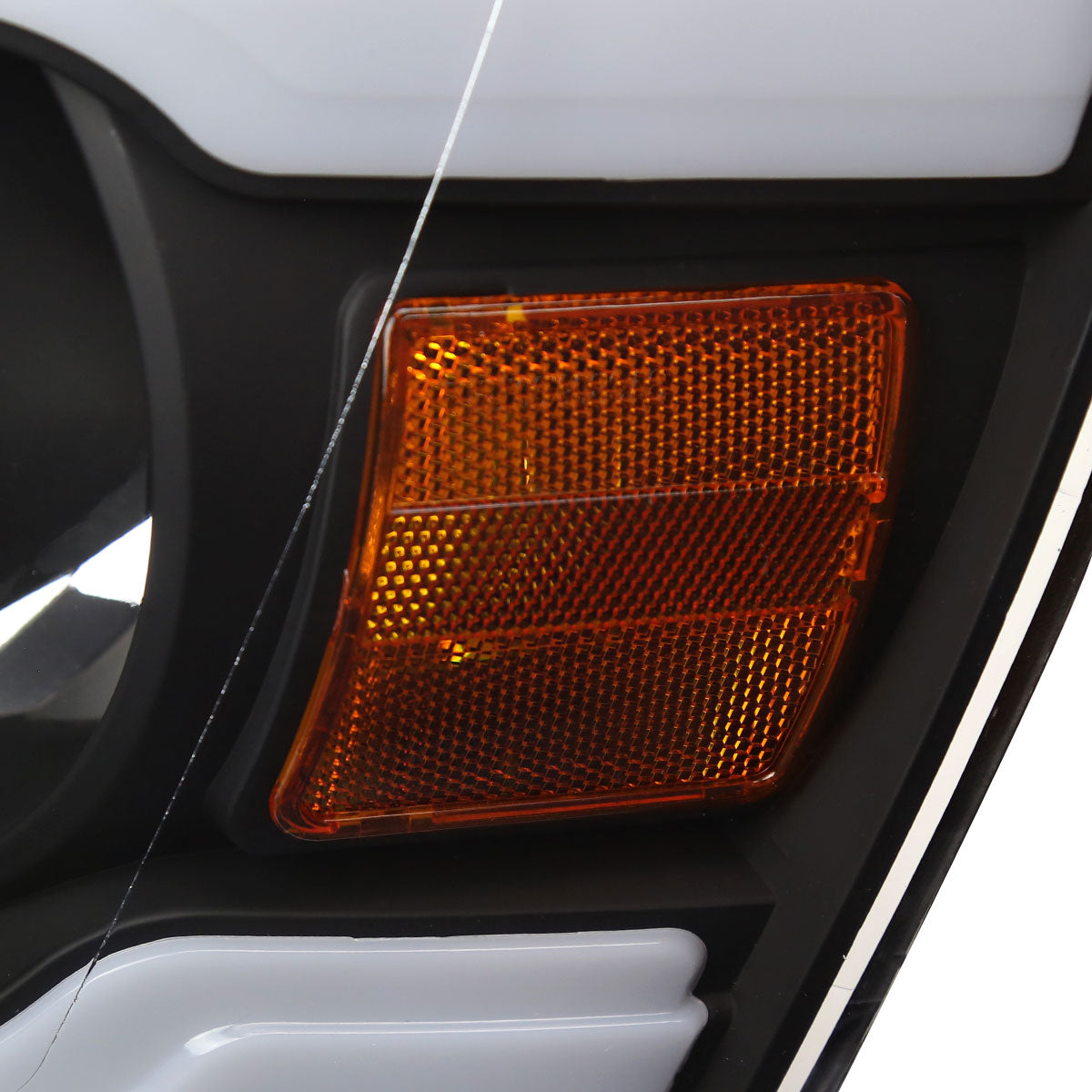 2006-2008 Dodge Ram 1500/ 2006-2009 Ram 2500 3500 LED Tube Factory Style Headlights with Amber Reflector (Matte Black Housing/Clear Lens)