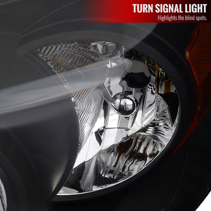 2006-2008 Dodge RAM 1500/ 2006-2009 RAM 2500 3500 Factory Style Crystal Headlights (Matte Black Housing/Clear Lens)