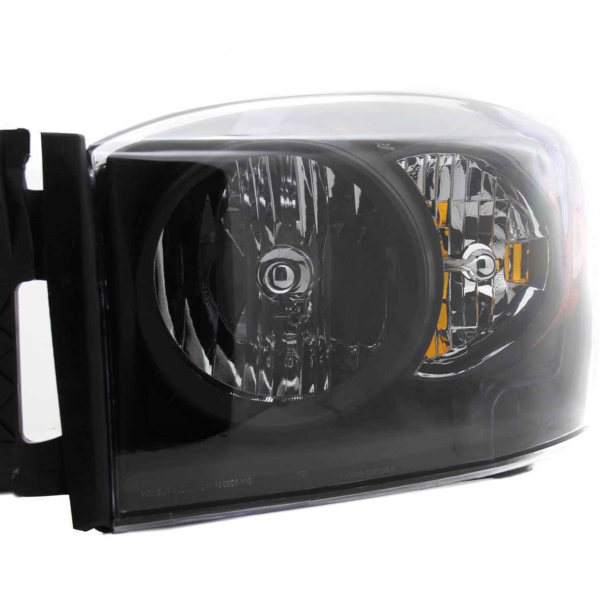 2006-2008 Dodge RAM 1500/ 2006-2009 RAM 2500 3500 Factory Style Crystal Headlights (Matte Black Housing/Clear Lens)