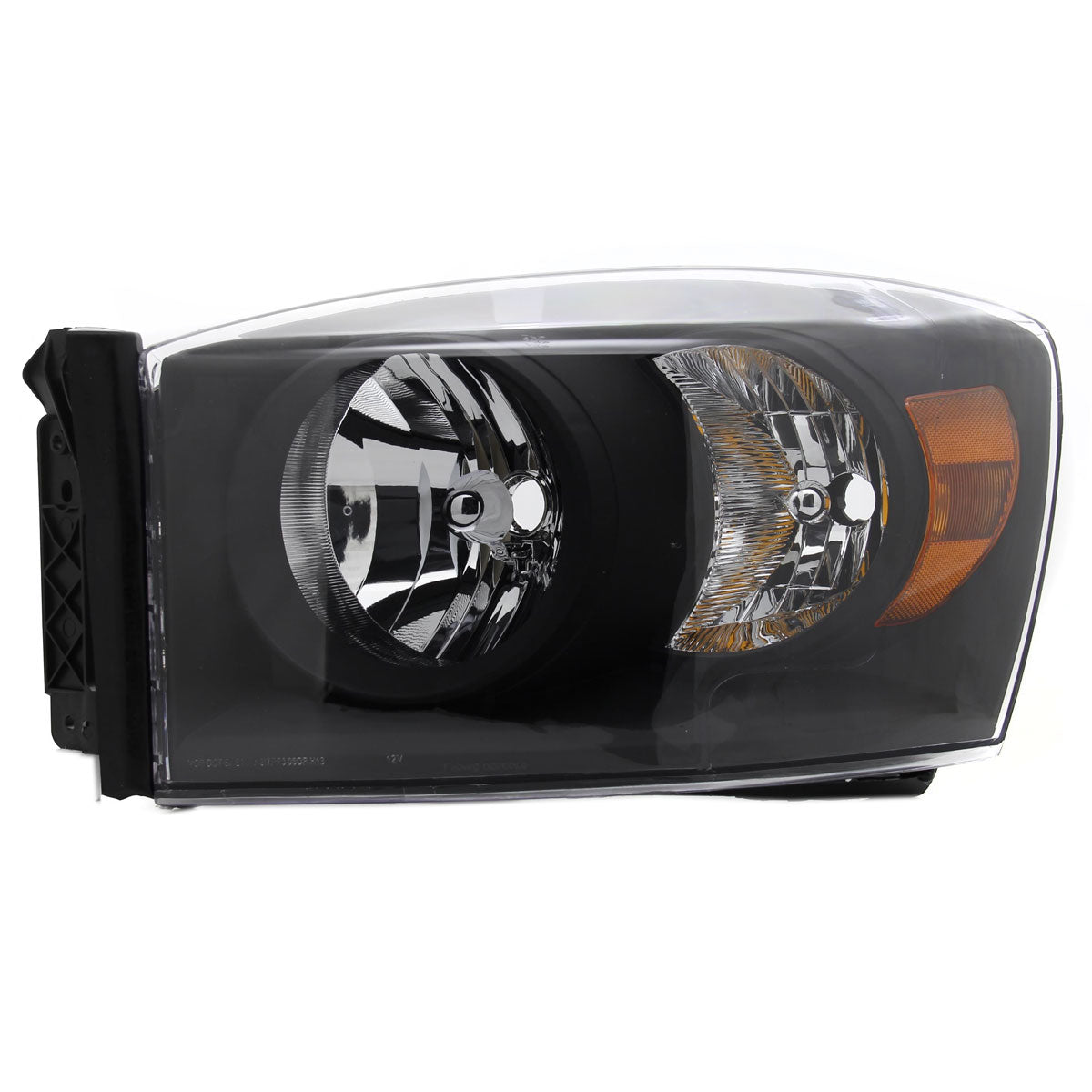 2006-2008 Dodge RAM 1500/ 2006-2009 RAM 2500 3500 Factory Style Crystal Headlights (Matte Black Housing/Clear Lens)