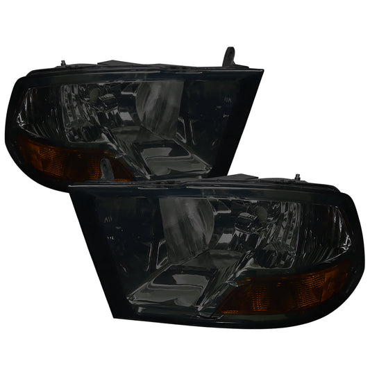 2009-2018 Dodge RAM 1500 / 2019-2021 RAM Classic / 2010-2018 RAM 2500 3500 Factory Dual Style Headlights (Chrome Housing/Smoked Lens)