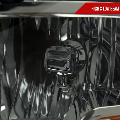 2009-2018 Dodge RAM 1500/ 2019-2023 RAM Classic/ 2010-2018 RAM 2500 3500 Factory Quad Style Headlights (Chrome Housing/Light Smoked Lens)