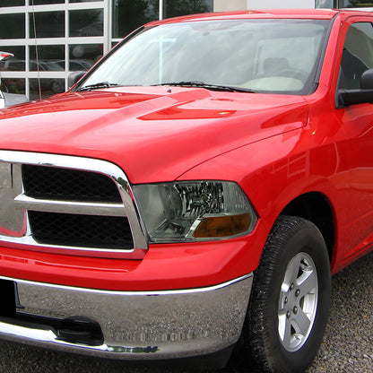 2009-2018 Dodge RAM 1500/ 2019-2023 RAM Classic/ 2010-2018 RAM 2500 3500 Factory Quad Style Headlights (Chrome Housing/Light Smoked Lens)