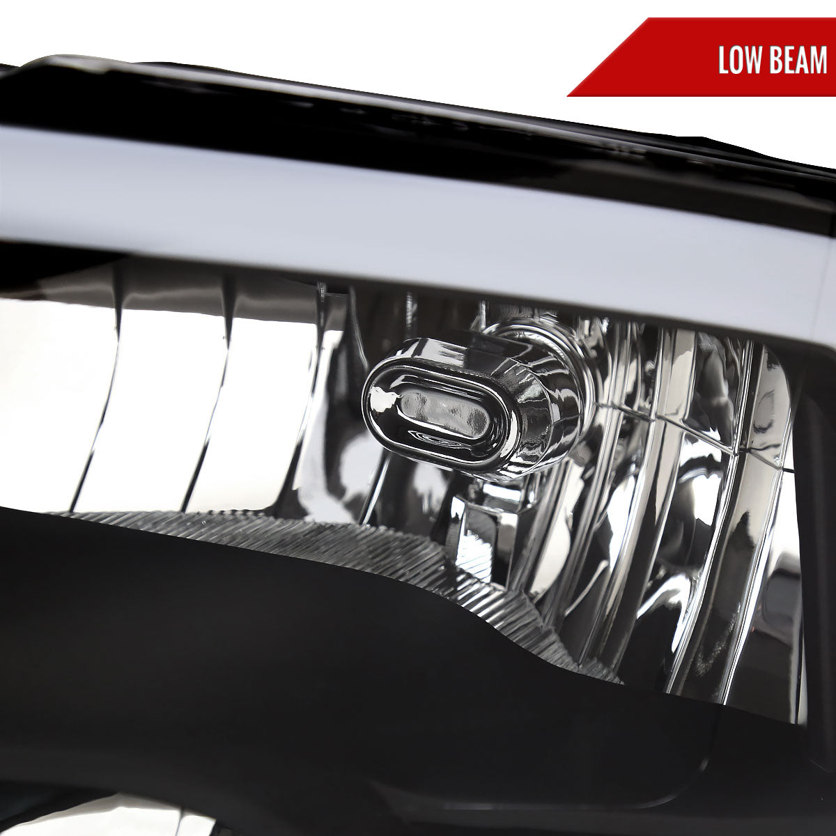 2009-2019 Dodge Ram 1500/ 2010-2019 Dodge Ram 2500/3500 LED Strip Factory Style Headlights (Matte Black Housing/Clear Lens)