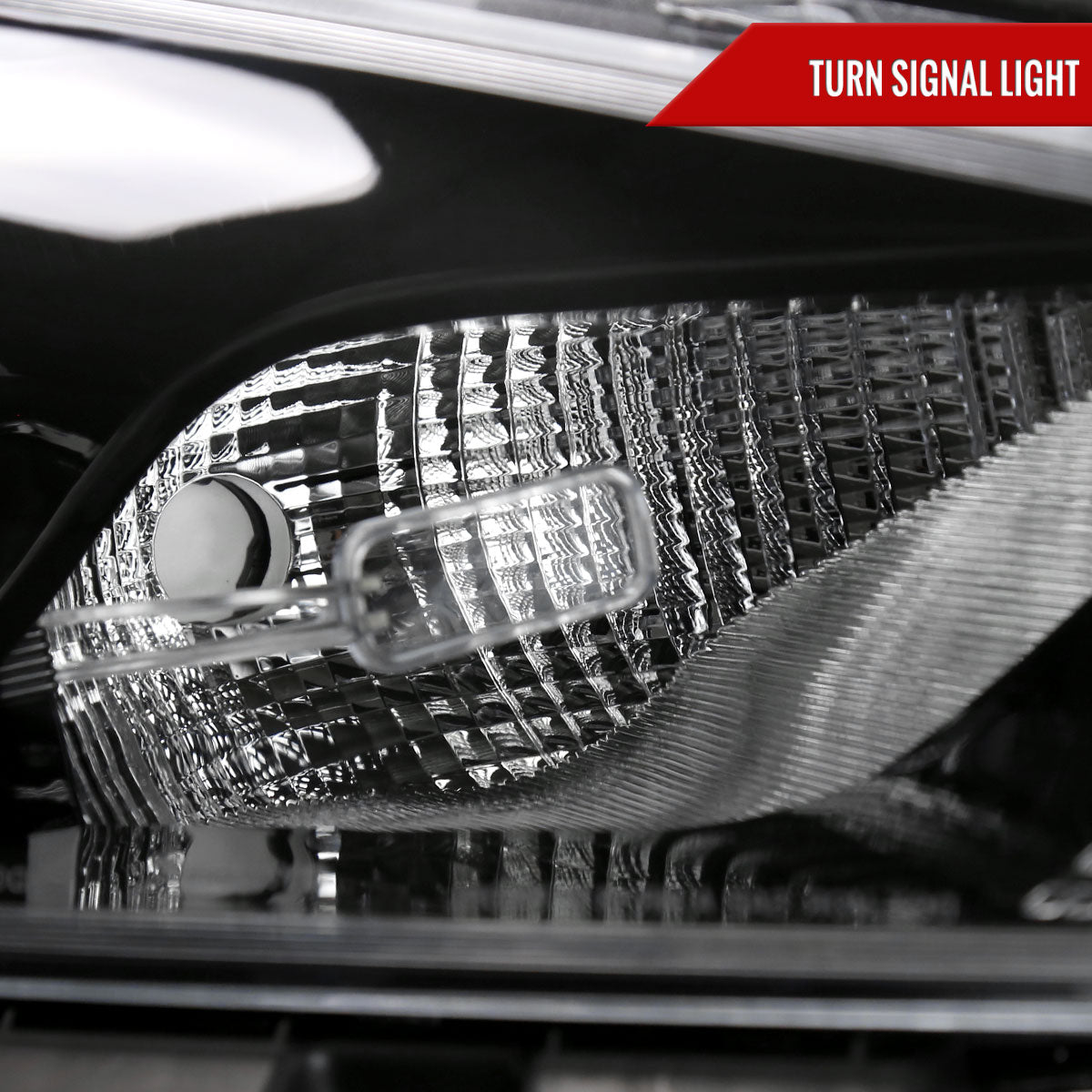 2013-2016 Dodge Dart Factory Style Headlights with Projector High/Low Beam - Passenger Side Only (Jet Black Housing/Clear Lens)