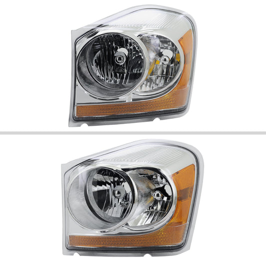 2004-2006 Dodge Durango Factory Style Headlights (Chrome Housing/Clear Lens)