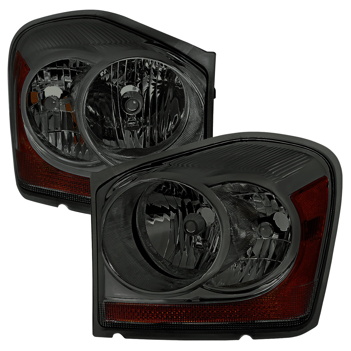 2004-2006 Dodge Durango Factory Style Headlights (Chrome Housing/Smoked Lens)