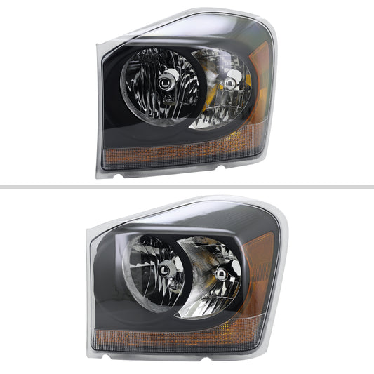2004-2006 Dodge Durango Factory Style Headlights (Matte Black Housing/Clear Lens)