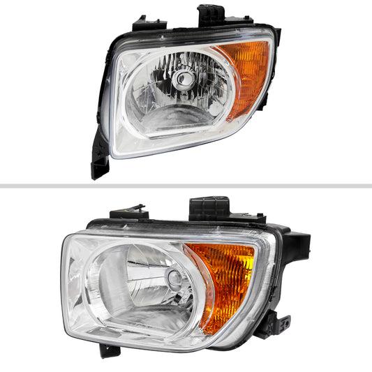 2003-2008 Honda Element Factory Style Headlights (Chrome Housing/Clear Lens)