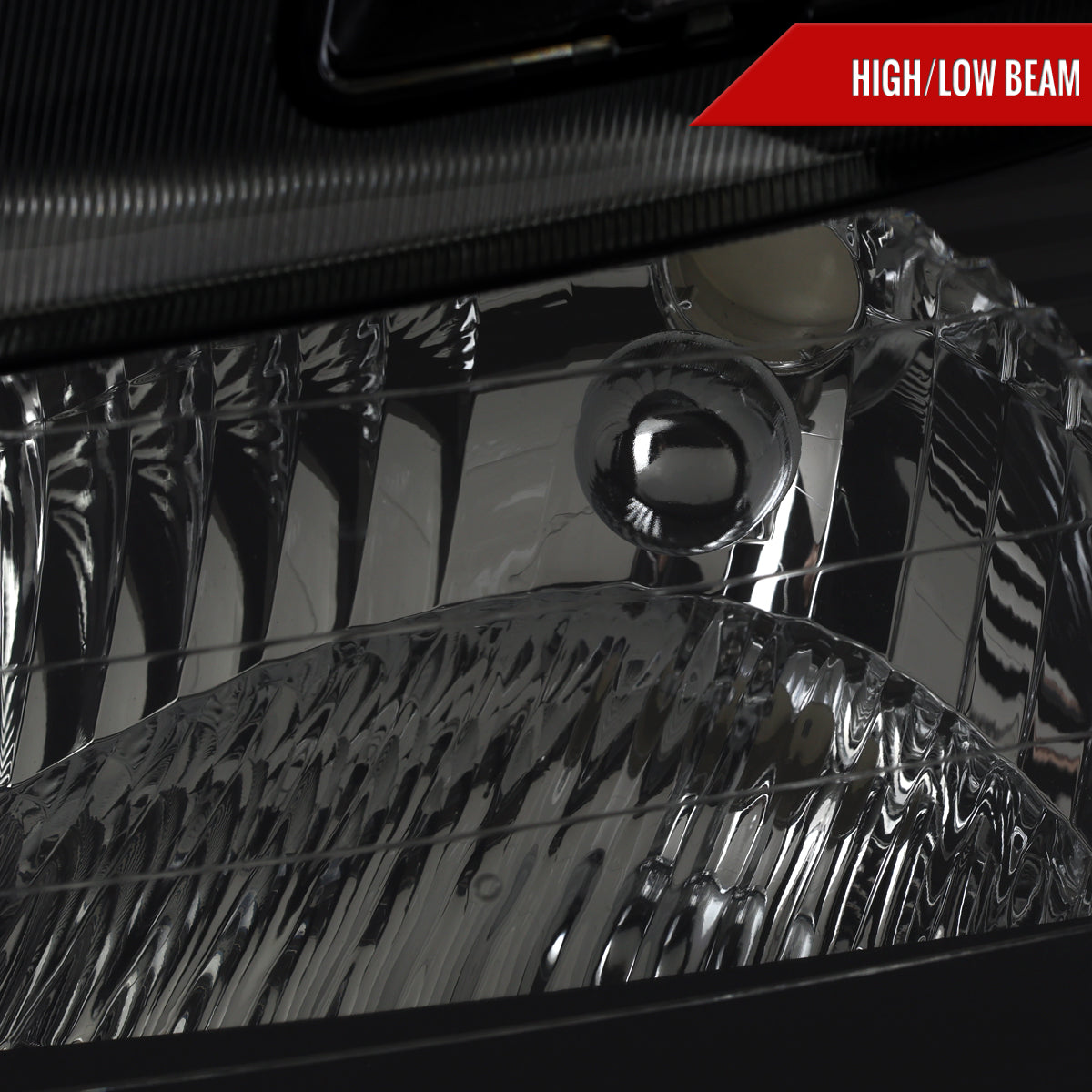 2005-2009 Chevy Equinox Factory Style Headlights with Sequential Switchback LED Bar Turn Signal (Matte Black Housing / Smoked Lens)