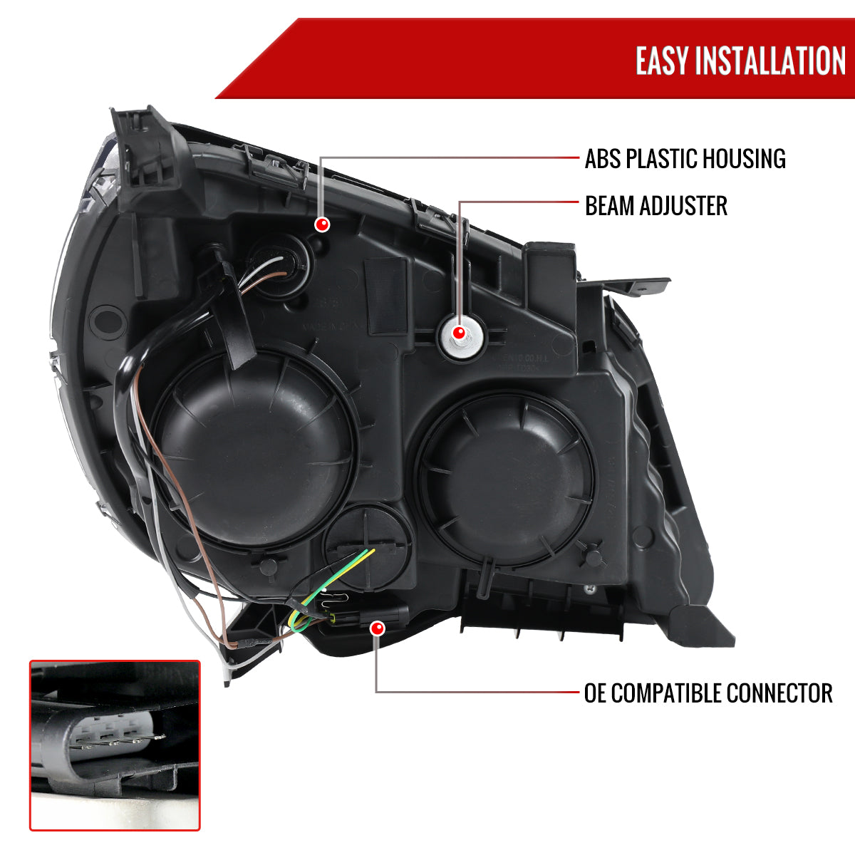 2010??2015 Chevrolet Equinox Driver Side Factory Style Headlight (Chrome Housing / Clear Lens)