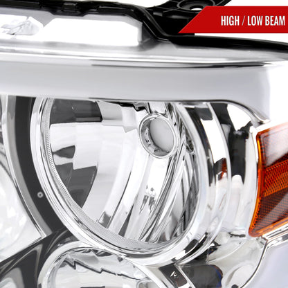 2004-2008 Ford F-150/ 2006-2008 Lincoln Mark LT LED Strip Factory Style Headlights (Chrome Housing/Clear Lens)