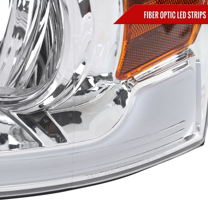 2004-2008 Ford F-150/ 2006-2008 Lincoln Mark LT LED Strip Factory Style Headlights (Chrome Housing/Clear Lens)