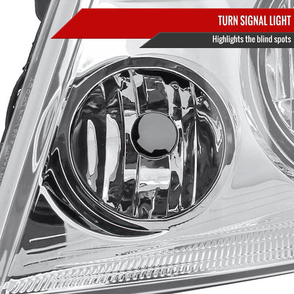 2004-2008 Ford F-150/ 2006-2008 Lincoln Mark LT Replacement Crystal Headlights w/ Amber Reflector (Chrome Housing/Clear Lens)