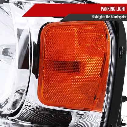 2004-2008 Ford F-150/ 2006-2008 Lincoln Mark LT Replacement Crystal Headlights w/ Amber Reflector (Chrome Housing/Clear Lens)