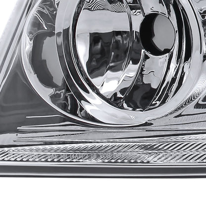 2004-2008 Ford F-150/ 2006-2008 Lincoln Mark LT Replacement Crystal Headlights w/ Amber Reflector (Chrome Housing/Clear Lens)