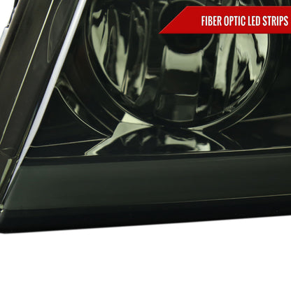 2004-2008 Ford F-150/ 2006-2008 Lincoln Mark LT LED Bar Factory Style Headlights (Chrome Housing/Smoked Lens)
