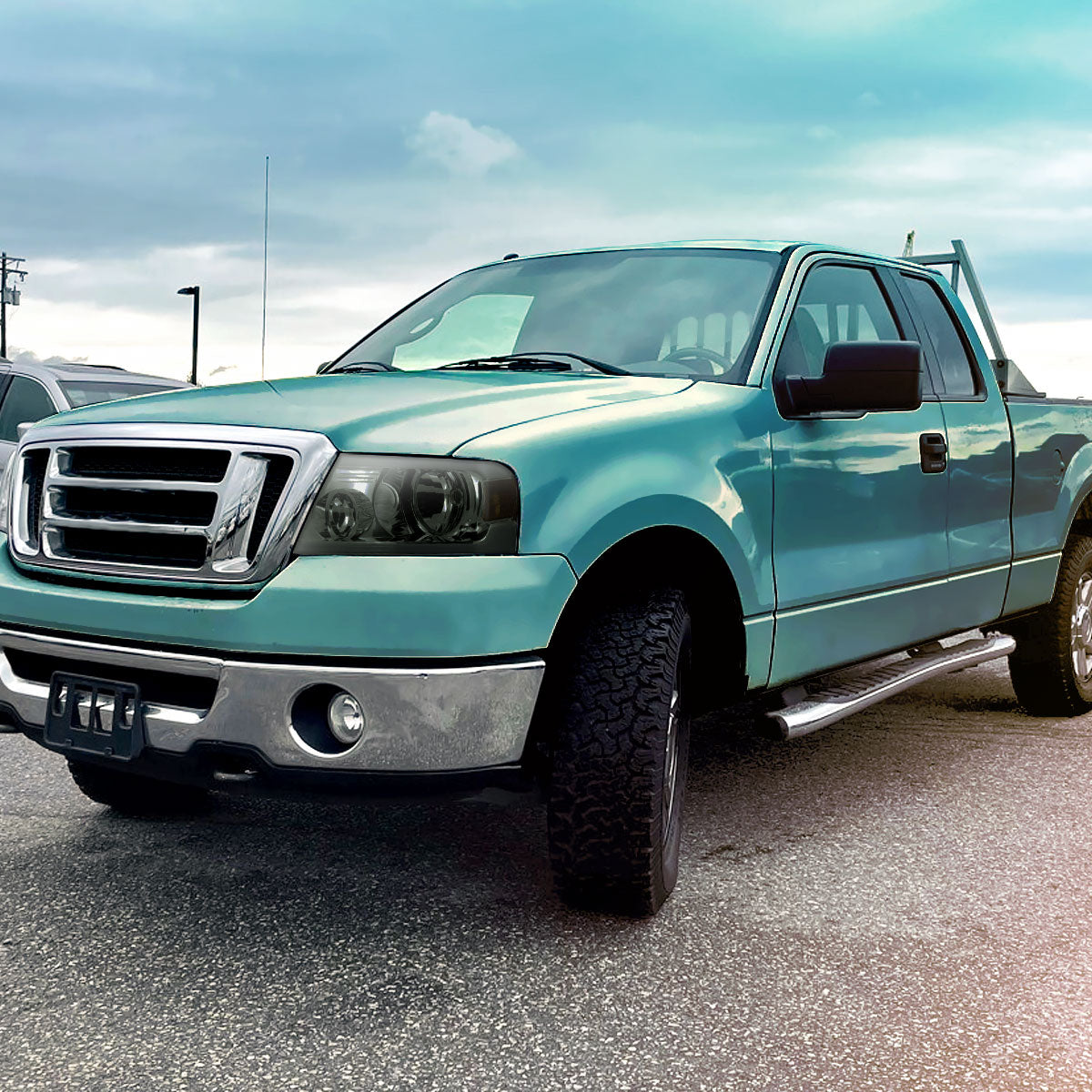 2004-2008 Ford F-150/ 2006-2008 Lincoln Mark LT LED Bar Factory Style Headlights (Chrome Housing/Smoked Lens)