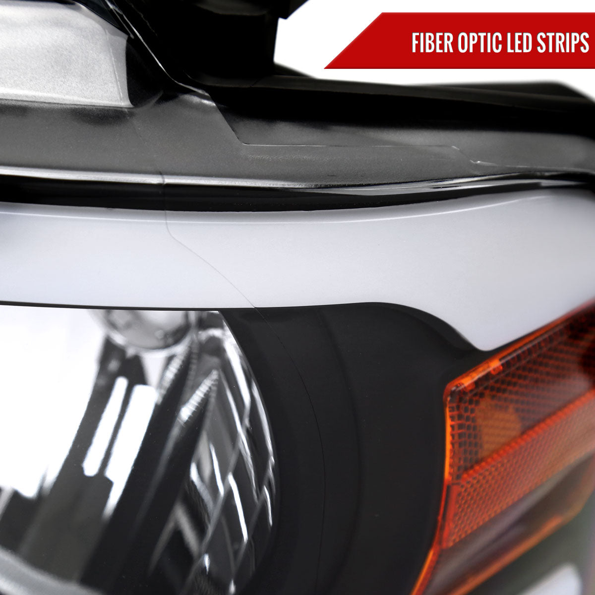 2004-2008 Ford F-150/ 2006-2008 Lincoln Mark LT LED Strip Factory Style Headlights (Matte Black Housing/Clear Lens)