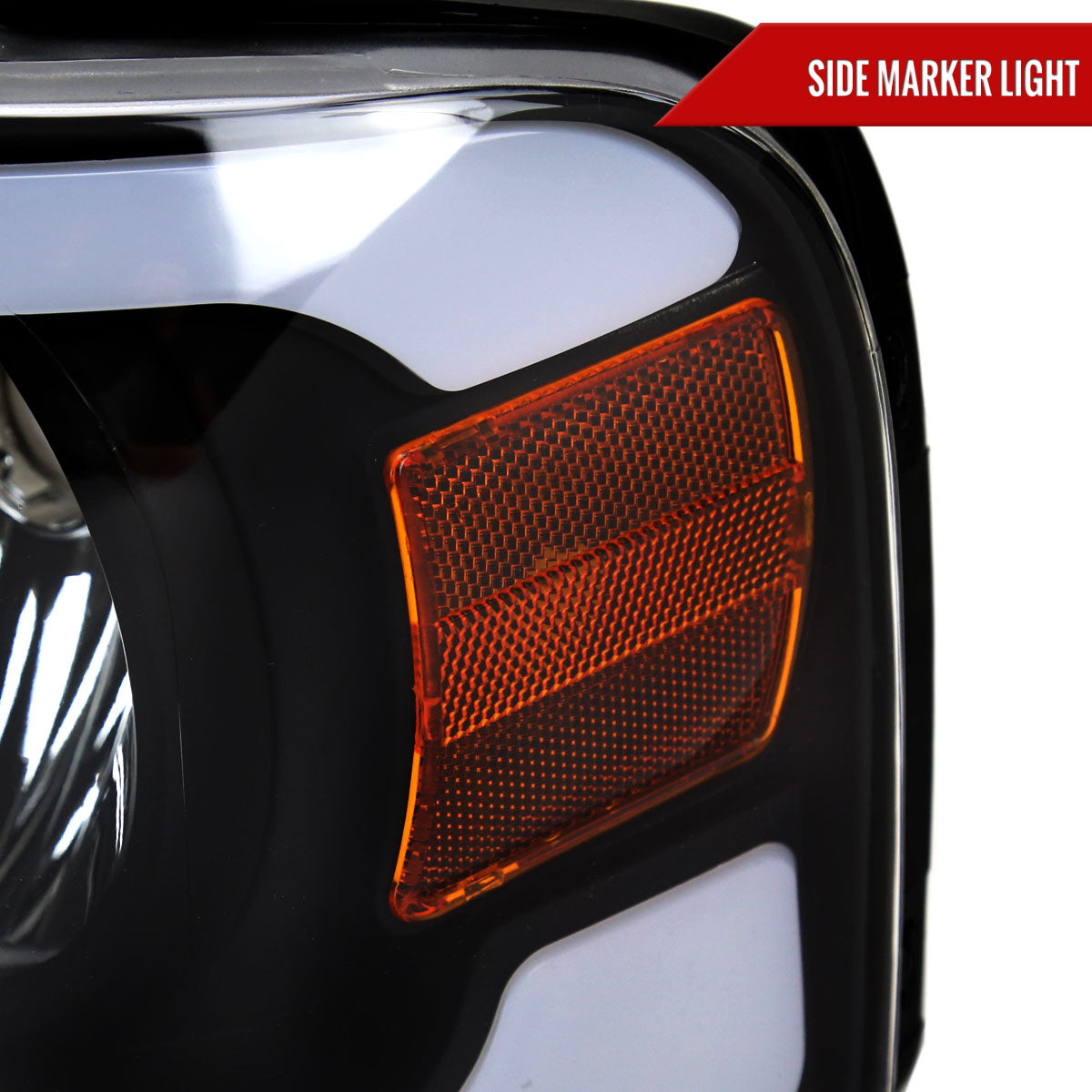 2004-2008 Ford F-150/ 2006-2008 Lincoln Mark LT LED Strip Factory Style Headlights (Matte Black Housing/Clear Lens)