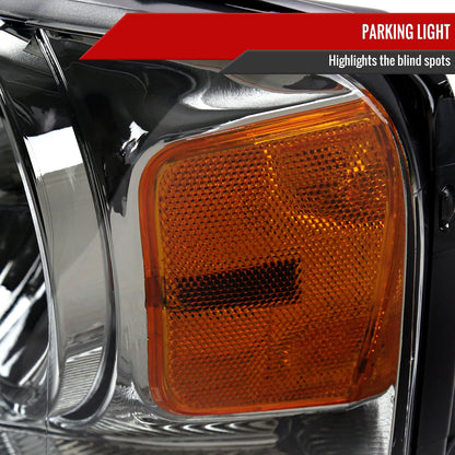 2004-2008 Ford F-150/2006-2008 Lincoln Mark LT Factory Style Headlights w/ Amber Reflector (Chrome Housing/Light Smoked Lens)