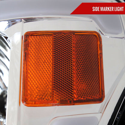 2009-2014 Ford F-150 LED Tube Factory Style Headlights (Chrome Housing/Clear Lens)