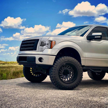 2009-2014 Ford F-150 Factory Style Crystal Headlights w/ Amber Reflector (Chrome Housing/Clear Lens)