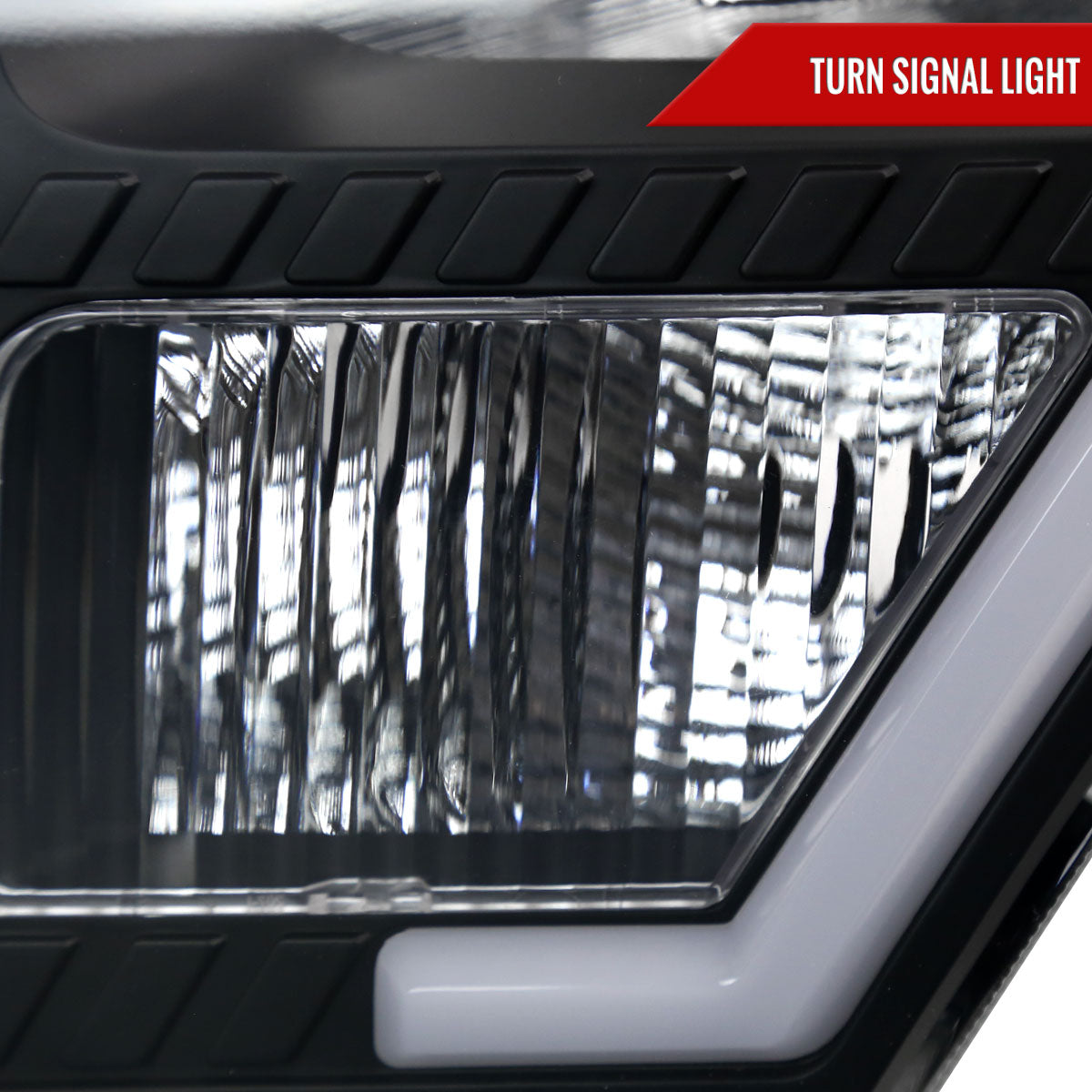 2009-2014 Ford F-150 LED Bar Factory Style Headlights with Amber Reflectors (Matte Black Housing/Clear Lens)