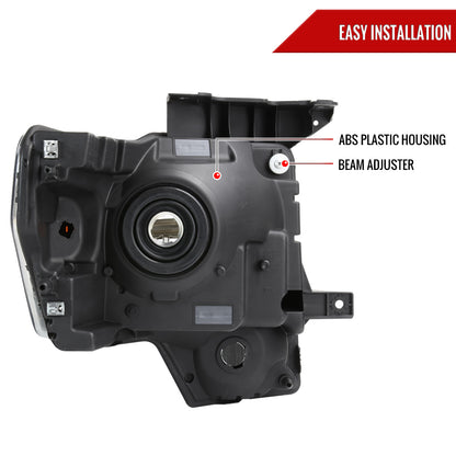 2009-2014 Ford F-150 Factory Style Headlights (Black Housing/Smoked Lens)
