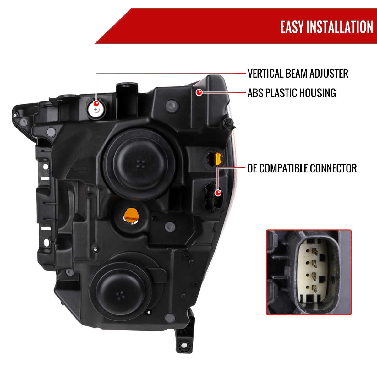 2021-2023 Ford F-150  Factory Style Headlight (Matte Black Housing / Clear Lens ) - Passenger Side Only