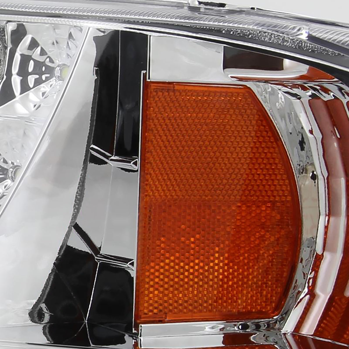 1997-2004 Ford F-150/Expedition Factory Style Crystal Headlights w/ SMD LED Light Strip (Chrome Housing/Clear Lens)