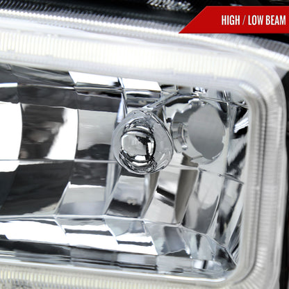 2005-2007 Ford F-250/F-350/F-450/F-550 Super Duty Dual LED C-Bar Factory Style Headlights (Chrome Housing/Clear Lens)