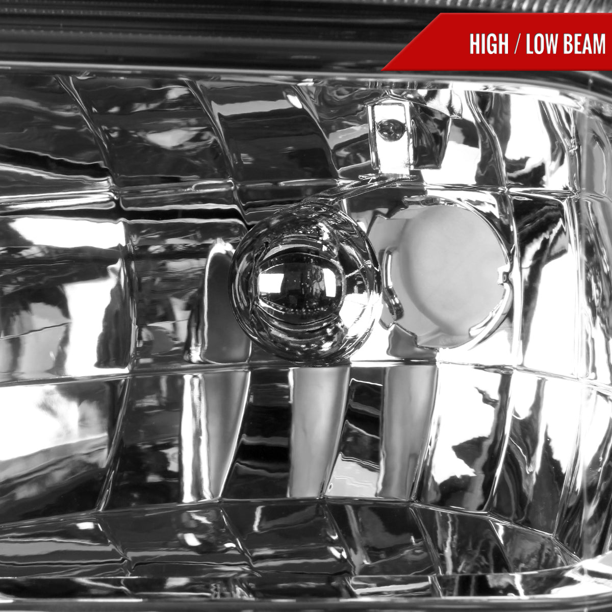 2005-2007 Ford F-250/F-350/F-450/F-550/Excursion Crystal Headlights w/ SMD LED Light Strip (Chrome Housing/Clear Lens)