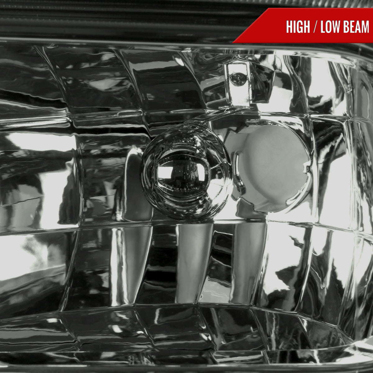 2005-2007 Ford F-250/F-350/F-450/F-550/Excursion Crystal Headlights (Chrome Housing/Somke Lens)