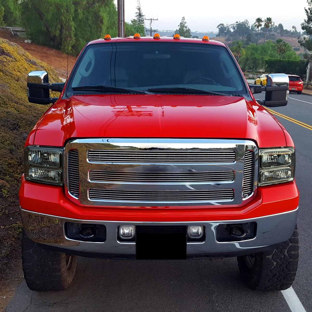 2005-2007 Ford F-250/F-350/F-450/F-550/Excursion Crystal Headlights (Chrome Housing/Somke Lens)