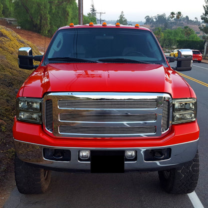 2005-2007 Ford F-250/F-350/F-450/F-550/Excursion Crystal Headlights (Chrome Housing/Somke Lens)