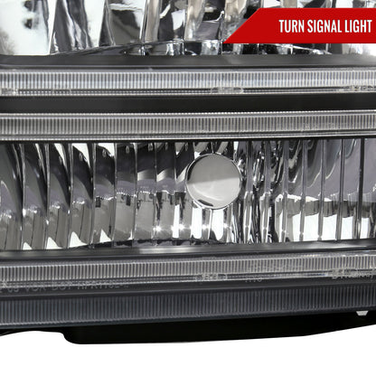2005-2007 Ford F-250/F-350/F-450/F-550 Super Duty Dual LED C-Bar Factory Style Headlights (Matte Black Housing/Clear Lens)