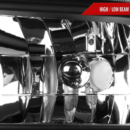 2005-2007 Ford F-250/F-350/F-450/F-550/Excursion Crystal Headlights w/ SMD LED Light Strip (Matte Black Housing/Clear Lens)